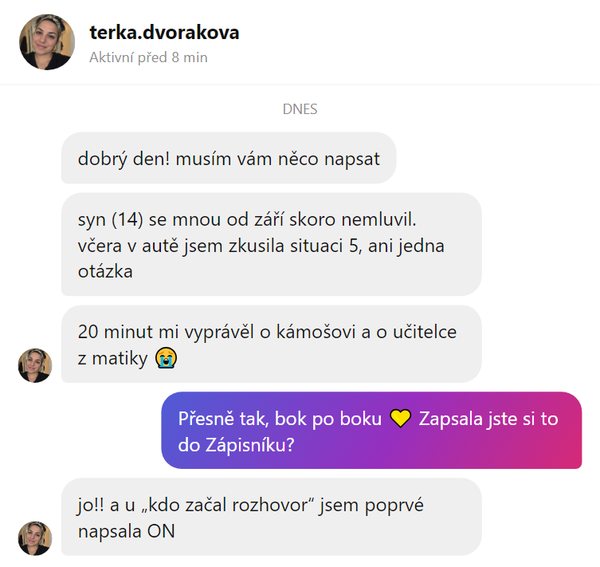 Zpráva od maminky