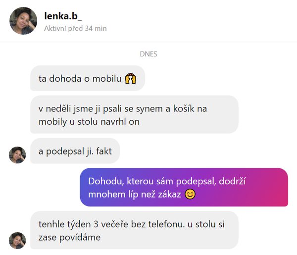 Zpráva od maminky